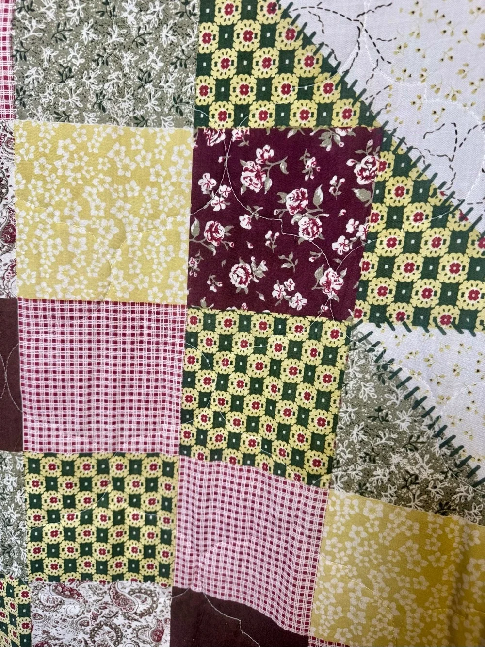 Handmade Patchwork Christmas Tree Quilt- Full Size
